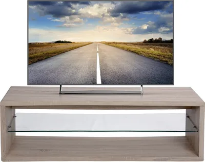 Produktbild von TV-Lowboard - Eiche Sonoma Nachbildung - Klarglas - B 140 cm