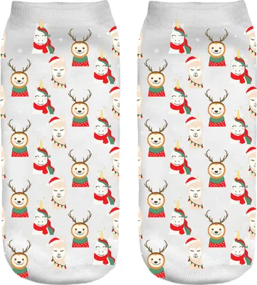 Produktbild von Weihnachtssocken, Sneaker, Sportsocken, Socken Damen, lustiges 3D-Motiv, Faultier & Einhorn [001]