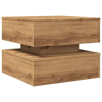 Produktbild von Langlebige Couchtisch mit LED-Leuchten Artisan-Eiche 50x50x40cm - Möbel256622 - Couchtische