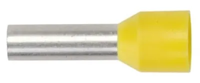 Imagen del producto de Terminales aislados para cable, sección 6mm², color amarillo, estañado, modelo TI6L12, paquete de 100 unidades