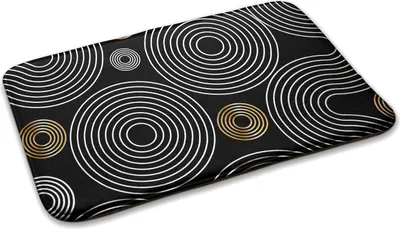 Produktbild von Teppich Wohnzimmer Schlafzimmer Modern - 75 cm x 45 cm - Konzentrische Kreise