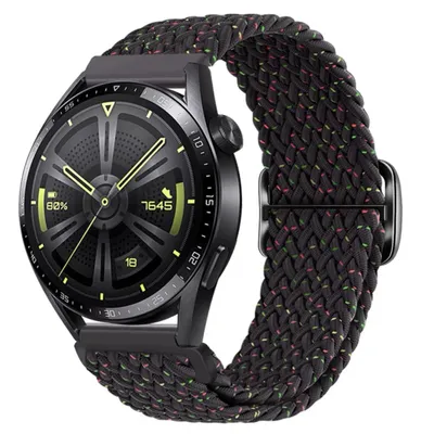 Produktbild von Stravo 22 mm Nylon-Elastikarmband – Für Samsung Galaxy Watch 46 mm/3 45 mm/Gear S3, Garmin Vivoactive 4, Polar Vantage M/M2, Huawei – Starlight2