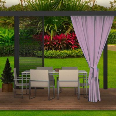 Zasłona ogrodowa 155x220cm fioletowa 1 szt | zasłona na taras balkon | zasłona zewnętrzna wodoodporna | zasłona na zewnątrz | zasłona do ogrodu