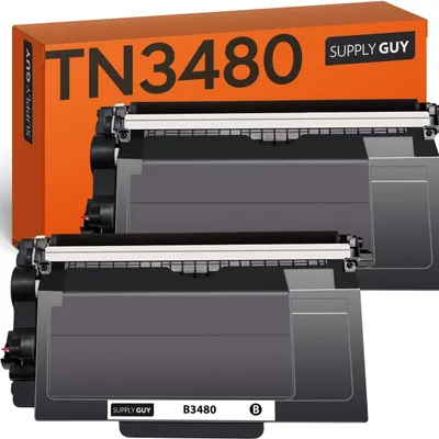 Image de Cartouches de toner compatibles pour Brother TN-3480 - Lot de 2, couleur noire