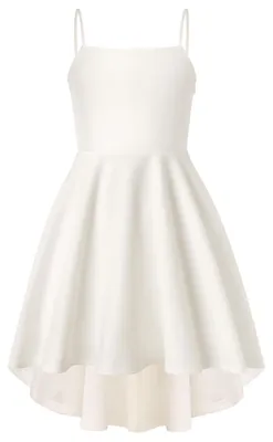 Imagen del producto de Vestido midi para niñas, corte en línea A con lazo, color blanco