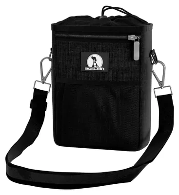 Produktbild von Futterbeutel - Leckerlibeutel für Hunde - Praktisches Zubehör für Spaziergänge und Training - Robuster und wasserabweisender Futterbeutel (Schwarz)
