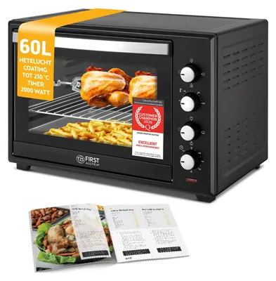 Minibackofen 60L 2000W – 6 Modi, Timer, Drehspieß