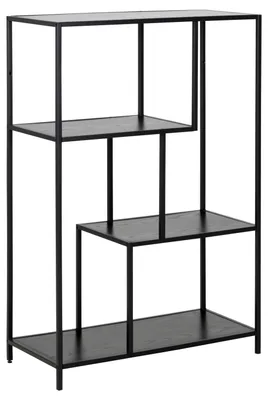 Produktbild von Bücherregal Seaford schwarz 4 Ablagen B/H/T:77/114/35 cm