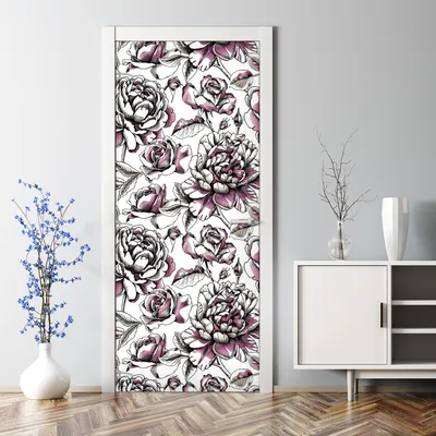 Produktbild von Dekorative Aufkleber selbstklebend Klebefolie Türaufkleber Türposter Pastell Häuser 70 x 200 cm