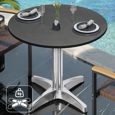 Produktbild von CPBL | HPL Bistrotisch | Ø:H 70 x 80 cm | Anthrazit / Aluminium | Zusatzgewicht | Rund | Bistrotisch Gastro Tisch