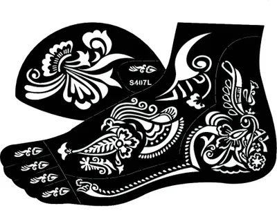Produktbild von Henna Tattoo Schablone für den linken Fuß