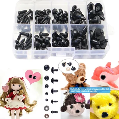 Produktbild von 100pcs realistische Mehrfachspezifikationen Spielzeug Augen mit Unterlegscheiben häcet tierhandwerk Puppensicherheit Augen DIY Supplies