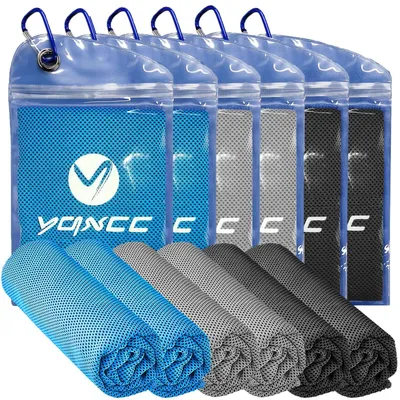 Produktbild von Set aus 6 kühlenden Handtüchern 120 x 30 cm aus Mikrofaser für Sport und Aktivitäten