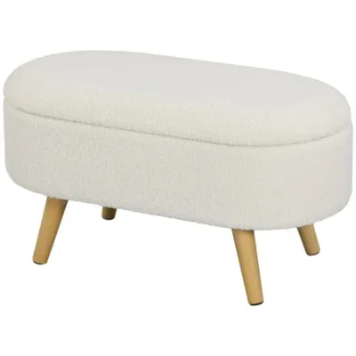 Produktbild von Sitzbank mit Stauraum und Deckel, Fußhocker für Flur, Wohnzimmer, Schlafzimmer,Weiß