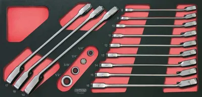 Steckschlüssel-Set 16-tlg. mit Umschaltknarre und Adapter