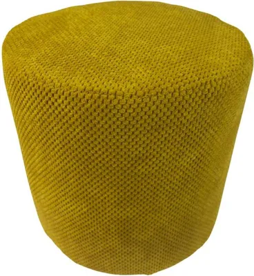 Zdjęcie produktu dla Pufa welurowa ZEFIR DOT 40x40 cm tapicerowana okrągła podnóżek stylowe siedzisko do salonu musztardowa