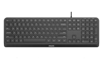 Zdjęcie produktu dla Philips 2000 series SPK6207B/34, Pełnowymiarowy (100%), Przewodowa, USB, QWERTY, Czarny