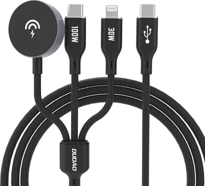 Produktbild von DUDAO Dudao A12Max+ ladekabel Lightning/USB-C/Tradlos 100W Black