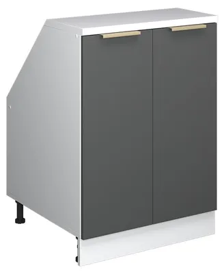 Produktbild von Küchenschrank für Dachschrägen Vicco R-Line Anthrazit-Gold 60 cm mit 2 Türen, Schrankkorpus 60 cm Tiefe, Model 60669