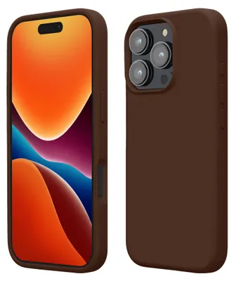 Produktbild von kwmobile Handyhülle für iPhone 16 Pro Hülle, für iPhone 16 Pro Case - Hülle Silikon - kabelloses Laden - Chocolate