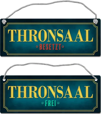 Produktbild von Thronsaal ist frei oder besetzt Toiletten-Wendeschild mit Kordel Klo WC Thron