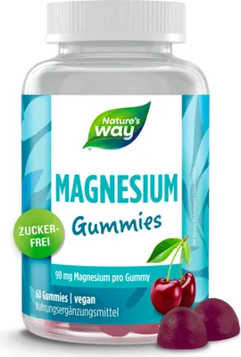 Produktbild von Zuckerfreie Magnesium Gummies – 180 mg Magnesiumcitrat, Kirsch-Geschmack