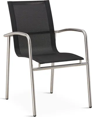 Produktbild von BEST Gartenstuhl mit Armlehnen Khartum schwarz, 1 St.