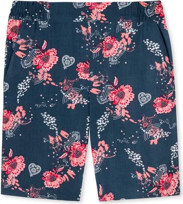 Produktbild von Schiesser Damen Pyjamahose Bermuda Mix & Relax - petrol - Größe 34