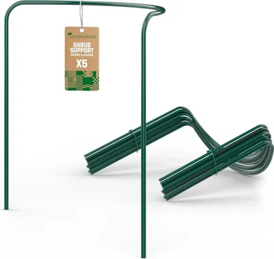 Produktbild von GardenGloss® Strauchstützen aus beschichtetem Stahl (5 Stück) - Staudenhalter halbrund 35cm x 40cm - Blumenstütze für Hortensien und Rosen - Pflanzens