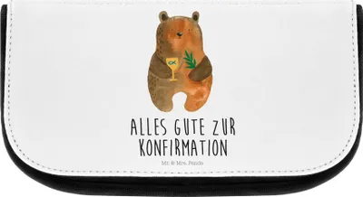 Produktbild von Mr. & Mrs. Panda Organizer Bär Konfirmation - Weiß - Geschenk, Kulturbeutel, Make-Up Tasche, Teddy, Kulturtasche, Necessaire, Kirche, Evangelisch, Gottesdienst