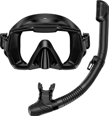 Zdjęcie produktu dla Zestaw do snorkelingu dla dorosłych z panoramiczną maską przeciwmgielną i zapobiegającą przeciekaniu