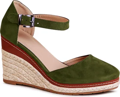 Produktbild von topschuhe24 2070 Damen Keilabsatz Riemchen Sandalen, Farbe:Grün, Größe:37 EU