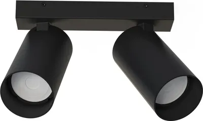 Productafbeelding van Zwarte opbouwspot Mono 2-lichts kantelbaar