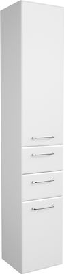 Hochschrank - Weiß Hochglanz - B 35 cm - 2 Türen - 2 Schubladen