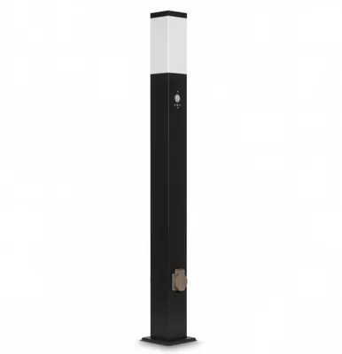 Produktbild von Grafner® Wegleuchte WL 10800 Standleuchte 100cm mit 2 Steckdosen und Bewegungsmelder anthrazit