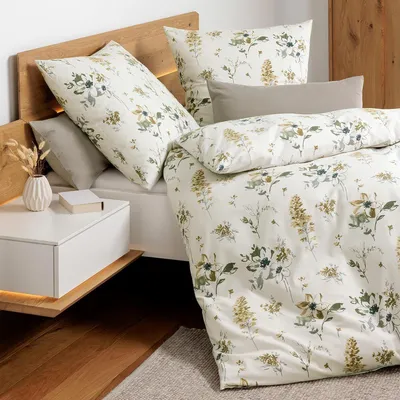 Produktbild von Janine Feinbiber Bettwäsche Davos 65191 beige braun 140x200 cm + 70x90 cm