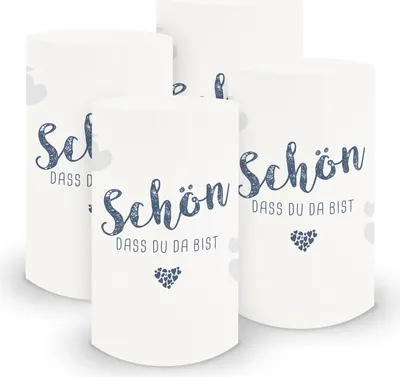 Produktbild von itenga 6x Windlicht Schön dass du da bist dunkelblau 10cm