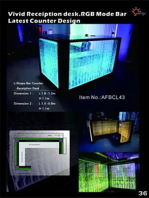 Immagine prodotto di Tavolo da bar Parete d'acqua Bancone da bar Illuminato Tavolo da bar Bancone da bar Led Scaffale Mobili Nuovo