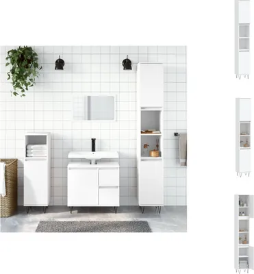 Obrázok produktu pre vidaXL Kúpeľňová skrinka biela 30x30x190 cm materiál na báze dreva - Umývadlá do kúpeľne