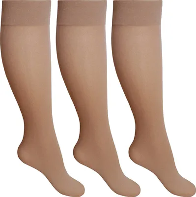 Image de Joanna Gray Chaussettes pour femmes, 70 deniers, 3 paires LW121 (One Size EUR 35-41) (Couleurs naturelles)