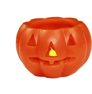 Produktbild von HAAC 2er Set Led Kürbis Kerze Halloween Größe 10 cm x 7 cm Farbe orange