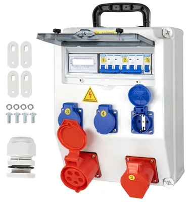 Obrázok produktu pre Rozdeľovač prúdov s meračmi, vodotesný (IP65), 230V/16A a 400V/16A/32A