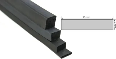 Produktbild von VKP2x10 Moosgummi EPDM - Vierkantprofil 2x10 mm Gummiprofil, Profilgummi