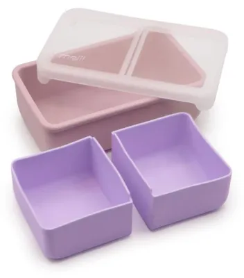 Productafbeelding van Melii siliconen lunchbox, 700 ml - roze/paars