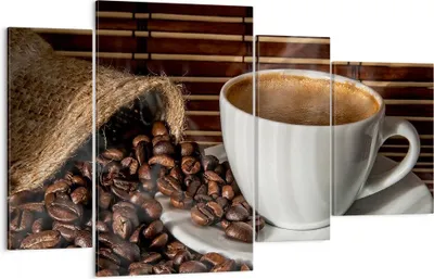 Produktbild von Bild auf Leinwand - Leinwandbild - Aroma Kaffee Getreide - 120x70cm - Wand Bild - Wanddeko - Leinwanddruck - Bilder - Kunstdruck - Wanddekoration - Leinwand bilder - Wandkunst - DL120x70-2382
