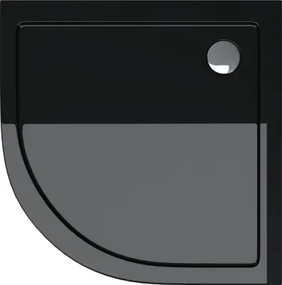 Produktbild von doporro Duschtasse Duschwanne 100x100x4 flach inkl. Ablaufgarnitur AL01 aus Acryl in Schwarz Viertelkreis DIN-Anschlüsse für bodenebene Montage geeignet Faro3