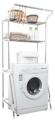 Teleskop-Waschmaschinenregal 2 Ebenen, verstellbar, 62-101 cm