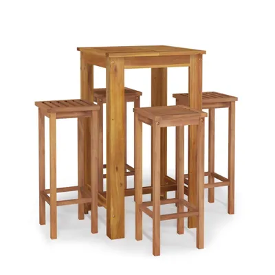 Produktbild von 5-tlg. Gartenbar-Set Massivholz Akazie