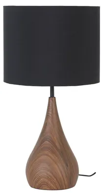 Produktbild von Light & Living - Tischleuchte Svante - Schwarz/Holz - Ø28cm Tischlampe - Nachttischlampe, Wohnzimmer, Schlafzimmer
