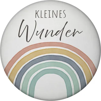 Produktbild von Regenbogen Magnet rund mit Spruch Kleines Wunder